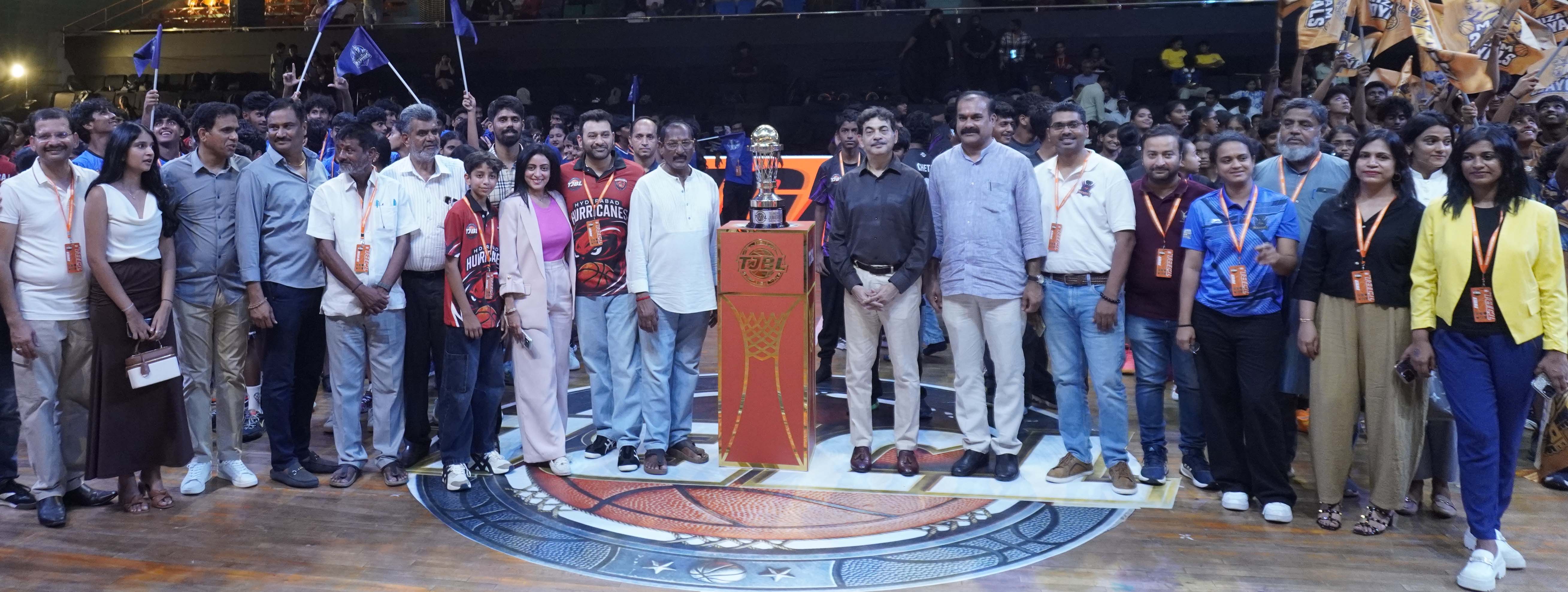 Jayesh Ranjan inaugurated Telangana Junior Basketball League (TJBL) at KVRIS
